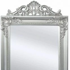 Topdeal Miroir Sur Pied Style Baroque 160 X 40 Cm Argenté -Miroir Soldes Boutique 52084580 3