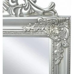 Topdeal Miroir Sur Pied Style Baroque 160 X 40 Cm Argenté -Miroir Soldes Boutique 52084580 4