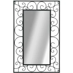 Topdeal Miroir Mural Rectangulaire 50 X 80 Cm Noir