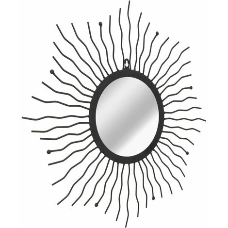 Topdeal Miroir Mural éclat De Soleil 60 Cm Noir 4 Topdeal Miroir Mural éclat De Soleil 60 Cm Noir – Image 2