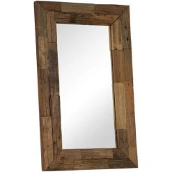Topdeal Miroir Bois De Récupération Massif 50 X 80 Cm