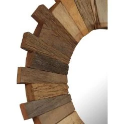 Topdeal Miroir Mural Bois De Récupération Massif 70 Cm -Miroir Soldes Boutique 52085588 5
