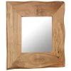 Topdeal Miroir Cosmétique 50x50 Cm Bois Solide D'acacia -Miroir Soldes Boutique 52085592 1