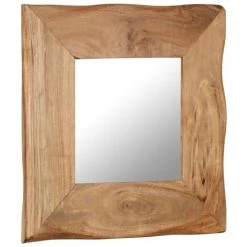 Topdeal Miroir Cosmétique 50x50 Cm Bois Solide D'acacia