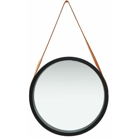 Topdeal Miroir Mural Avec Sangle 50 Cm Noir FF320367_FR 4 Topdeal Miroir Mural Avec Sangle 50 Cm Noir FF320367_FR – Image 2
