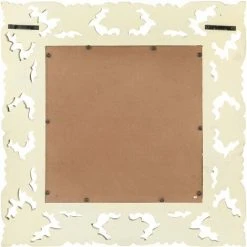 Topdeal Miroir Sculpté à La Main Blanc 50x50 Cm Bois De Manguier Massif FF321641_FR -Miroir Soldes Boutique 52101215 3