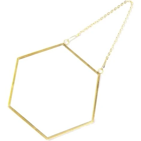 ECHOO Miroir Doré Pour Décoration Murale Géométrique Hexagonal à Suspendre 3 ECHOO Miroir Doré Pour Décoration Murale Géométrique Hexagonal à Suspendre