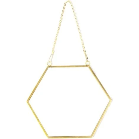 ECHOO Miroir Doré Pour Décoration Murale Géométrique Hexagonal à Suspendre 4 ECHOO Miroir Doré Pour Décoration Murale Géométrique Hexagonal à Suspendre – Image 2