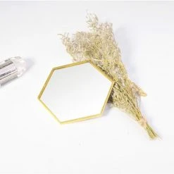 ECHOO Miroir Doré Pour Décoration Murale Géométrique Hexagonal à Suspendre 10 ECHOO Miroir Doré Pour Décoration Murale Géométrique Hexagonal à Suspendre -Miroir Soldes Boutique 52470282 4