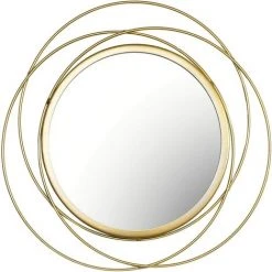 ECHOO Miroir Mural Décoratif En Métal - 36 Cm De Diamètre - Rond - Décoration Pour Chambre à Coucher, Salon, Salle De Bain, Couloir -Miroir Soldes Boutique 52470592 2