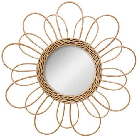 ATMOSPHERA Miroir En Rotin Avec Conception D'une Fleur D 38cm D. 38 X D. 2 Cm - 0 3 ATMOSPHERA Miroir En Rotin Avec Conception D'une Fleur D 38cm D. 38 X D. 2 Cm - 0