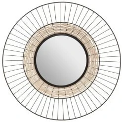 ATMOSPHERA, CRÉATEUR D'INTÉRIEUR Miroir Métal Rotin Suwa D65 - Noir