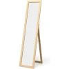 GOPLUS Miroir 2 En 1 Mural Sur Pied, HD Miroir Avec Cadre De Style Moderne, Psyché 147 X 29 CM, Sur Toute La Longueur, Idéale Pour Votre Vestibule Ou Chambre à Coucher (Naturel) -Miroir Soldes Boutique 52730320 1