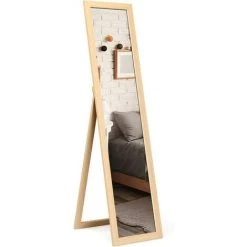 GOPLUS Miroir 2 En 1 Mural Sur Pied, HD Miroir Avec Cadre De Style Moderne, Psyché 147 X 29 CM, Sur Toute La Longueur, Idéale Pour Votre Vestibule Ou Chambre à Coucher (Naturel) 9 GOPLUS Miroir 2 En 1 Mural Sur Pied, HD Miroir Avec Cadre De Style Moderne, Psyché 147 X 29 CM, Sur Toute La Longueur, Idéale Pour Votre Vestibule Ou Chambre à Coucher (Naturel) -Miroir Soldes Boutique 52730320 3