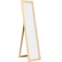 GOPLUS Miroir 2 En 1 Mural Sur Pied, HD Miroir Avec Cadre De Style Moderne, Psyché 147 X 29 CM, Sur Toute La Longueur, Idéale Pour Votre Vestibule Ou Chambre à Coucher (Naturel) 10 GOPLUS Miroir 2 En 1 Mural Sur Pied, HD Miroir Avec Cadre De Style Moderne, Psyché 147 X 29 CM, Sur Toute La Longueur, Idéale Pour Votre Vestibule Ou Chambre à Coucher (Naturel) -Miroir Soldes Boutique 52730320 4