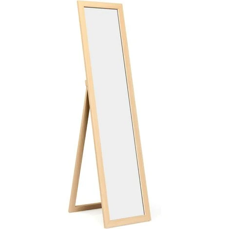 GOPLUS Miroir 2 En 1 Mural Sur Pied, HD Miroir Avec Cadre De Style Moderne, Psyché 147 X 29 CM, Sur Toute La Longueur, Idéale Pour Votre Vestibule Ou Chambre à Coucher (Naturel) 6 GOPLUS Miroir 2 En 1 Mural Sur Pied, HD Miroir Avec Cadre De Style Moderne, Psyché 147 X 29 CM, Sur Toute La Longueur, Idéale Pour Votre Vestibule Ou Chambre à Coucher (Naturel) – Image 4