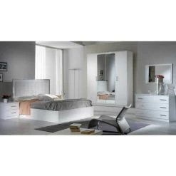 DANSMAMAISON Miroir Laqué Blanc Brillant - AREZZO - L 110 X L 2 X H 80 Cm - Blanc -Miroir Soldes Boutique 52756748 2