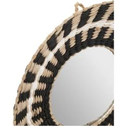 Atmosphera - Miroir Mural En Verre Et Fibre Végétal D 40 Cm - Multicolore -Miroir Soldes Boutique 52795876 2