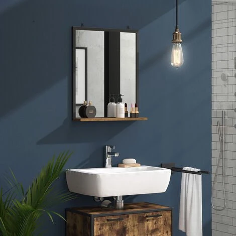 Miroir Mural „Fyrk“ Vieux Bois/Noir Vicco 7 Miroir Mural „Fyrk“ Vieux Bois/Noir Vicco – Image 5