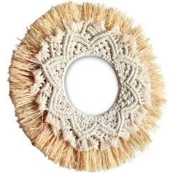 BEARSU Miroirs Muraux Macramés Boho Miroir Art Décor Macramé Frange Miroirs Pour Murale Appartement Maison Chambre Salon Décor 11 BEARSU Miroirs Muraux Macramés Boho Miroir Art Décor Macramé Frange Miroirs Pour Murale Appartement Maison Chambre Salon Décor -Miroir Soldes Boutique 52973488 5