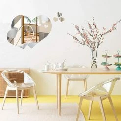 ECHOO Miroir Stickers Muraux, Cristal 3D Double Amour Coeur Acrylique DIY Art Stickers Muraux Maison Salon Salle De Bain TV Fond Décor, 10 Pcs / 2 Ensemble (Argent) 9 ECHOO Miroir Stickers Muraux, Cristal 3D Double Amour Coeur Acrylique DIY Art Stickers Muraux Maison Salon Salle De Bain TV Fond Décor, 10 Pcs / 2 Ensemble (Argent) -Miroir Soldes Boutique 52975509 3