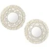 READCLY Miroir Mural Suspendu With Frange En Macramé 2 Set Small Round Decoratic Boho Antique Miroir For Apartment LivingRoom Bedroom Baby Nursery,Beautiful Gift Ideas -Miroir Soldes Boutique 53307035 1