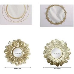 LITZEE Miroir Rond Pour Decoration Murale Dans Maison, Salon Et Miroir Doré Pour Décoration A -Miroir Soldes Boutique 53351618 4