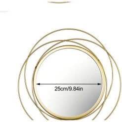LITZEE Miroir Rond Pour Decoration Murale Dans Maison, Salon Et Miroir Doré Pour Décoration C -Miroir Soldes Boutique 53351625 2