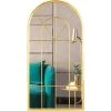 BLEOSAN Miroir Mural 110x56cm Décoratif Salon Verrière Miroir Avec Cadre En Métal Pour Salon, Chambre -Miroir Soldes Boutique 53578166 1