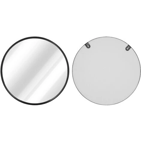 SZYB Avec Cadre En Poudre Et En Fer Résistant Miroir Rond Mural Noir 60 X 60 Cm 6 SZYB Avec Cadre En Poudre Et En Fer Résistant Miroir Rond Mural Noir 60 X 60 Cm – Image 4