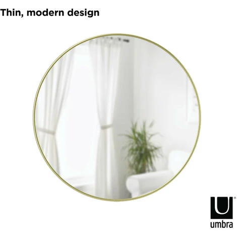 UMBRA Hubba - Miroir Avec Finition Métallique, Laiton, 24" (61 Cm) 4 UMBRA Hubba - Miroir Avec Finition Métallique, Laiton, 24" (61 Cm) – Image 2