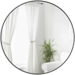 UMBRA Hubba - Miroir Avec Finition Métallique, Titane Métallique, 24" (61 Cm)