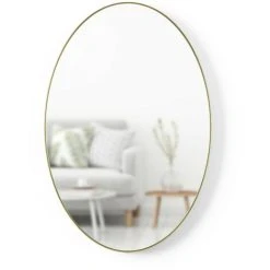 UMBRA HUBBA – Miroir Oval 61 × 91 cm, Laiton