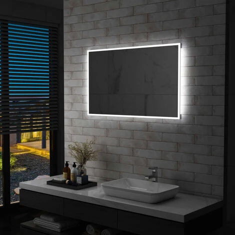 LITZEE Miroir Mural à LED Pour Salle De Bains 100 X 60 Cm # 3 LITZEE Miroir Mural à LED Pour Salle De Bains 100 X 60 Cm #