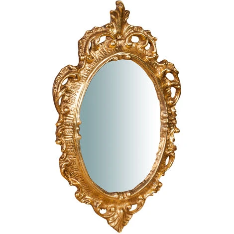 BISCOTTINI Miroir Mural Vertical/horizontal En Bois En Finition Feuille D'or Antique L19XPR2XH 30cm Made In Italy 3 BISCOTTINI Miroir Mural Vertical/horizontal En Bois En Finition Feuille D'or Antique L19XPR2XH 30cm Made In Italy