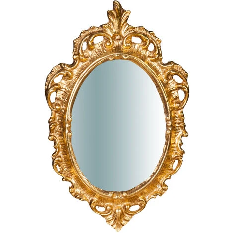 BISCOTTINI Miroir Mural Vertical/horizontal En Bois En Finition Feuille D'or Antique L19XPR2XH 30cm Made In Italy 4 BISCOTTINI Miroir Mural Vertical/horizontal En Bois En Finition Feuille D'or Antique L19XPR2XH 30cm Made In Italy – Image 2