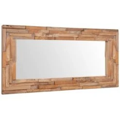 LITZEE Miroir Décoratif Teck 120 X 60 Cm Rectangulaire # -Miroir Soldes Boutique 53765584 3