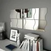 LITZEE Miroir Mural 8 Pcs 20 X 20 Cm Ondulé Verre # -Miroir Soldes Boutique 53765734 1