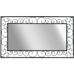 LITZEE Miroir Mural Rectangulaire 60 X 110 Cm Noir # -Miroir Soldes Boutique 53765790 2