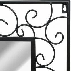 LITZEE Miroir Mural Rectangulaire 60 X 110 Cm Noir # -Miroir Soldes Boutique 53765790 4