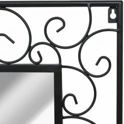 LITZEE Miroir Mural Rectangulaire 50 X 80 Cm Noir # -Miroir Soldes Boutique 53765791 4