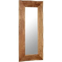 LITZEE Miroir Cosmétique 50x110 Cm Bois Solide D'acacia # -Miroir Soldes Boutique 53765869 3