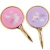GUAZHUNIFR Miroir Maquillage Guazhuni 2 Pièces Rond Cosmétique Miroir À Main Miroir De Poche Portable Voyage Miroir De Courtoisie Pour Cadeau Saint-Valentin, Cadeau D'anniversaire, Cadeau De Noël, Motif De Licorne