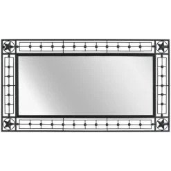 LITZEE Miroir Mural De Jardin Rectangulaire 60 X 110 Cm Noir # -Miroir Soldes Boutique 53840545 4