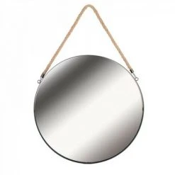 JARDIRICODECO Miroir Rond Noir Anse Jonc 50cm -Miroir Soldes Boutique 53958039 3