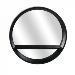 JARDIRICODECO Miroir Plastique Noir Avec Etagere -Miroir Soldes Boutique 53958050 3