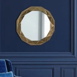 WOMO DESIGN Miroir Mural Doré En Aluminium Laiton Antique Design Guayaquil 68cm WOMO-DESIGN®