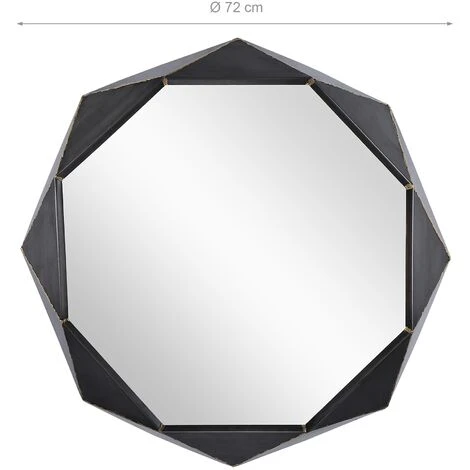 WOMO DESIGN Miroir Mural Noir Cadre Métallique Design Décoratif Quito Ø 72 Cm WOMO-DESIGN® 5 WOMO DESIGN Miroir Mural Noir Cadre Métallique Design Décoratif Quito Ø 72 Cm WOMO-DESIGN® – Image 3