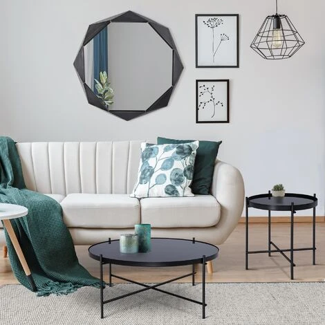 WOMO DESIGN Miroir Mural Noir Cadre Métallique Design Décoratif Quito Ø 72 Cm WOMO-DESIGN® 6 WOMO DESIGN Miroir Mural Noir Cadre Métallique Design Décoratif Quito Ø 72 Cm WOMO-DESIGN® – Image 4