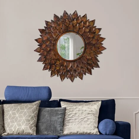 WOMO DESIGN Miroir Tournesol Cadre Métal Design Antique Rio De Janeiro Ø 74 Cm WOMO-DESIGN® 3 WOMO DESIGN Miroir Tournesol Cadre Métal Design Antique Rio De Janeiro Ø 74 Cm WOMO-DESIGN®